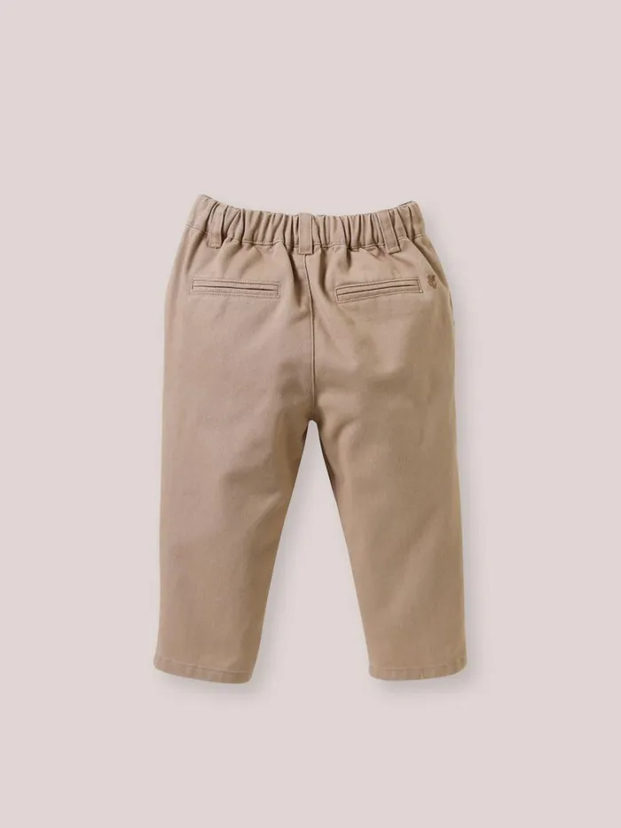 Baby Baby Girl Cyrillus Twill Trousers Marron Glace