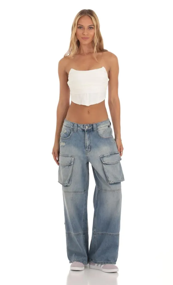 Baggy Cargo Jeans Denim Women LUCY IN THE SKY Jeans