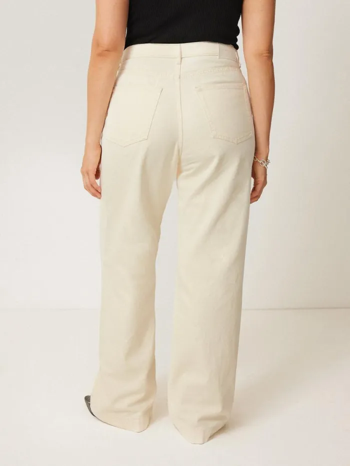 Balfour Long Wide Leg Jean Ecru Women Jigsaw Trousers
