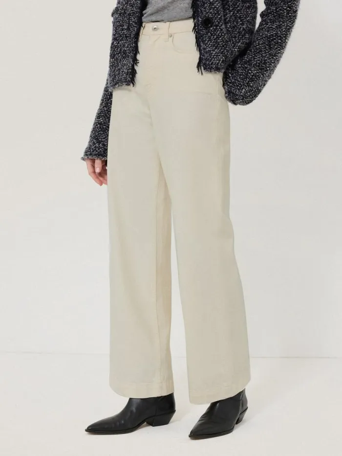 Balfour Long Wide Leg Jean Ecru Women Jigsaw Trousers