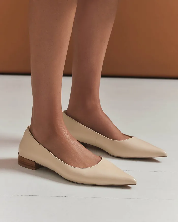 BALLET jomercer Women Anita dress flat sand leather BALLET jomercer Women Anita dress flat sand leather