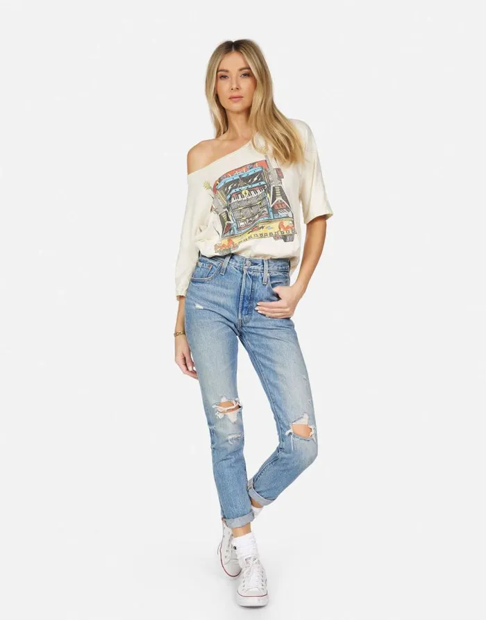 Barbie Rock Truck Ivory Women Lauren Moshi Short Sleeve