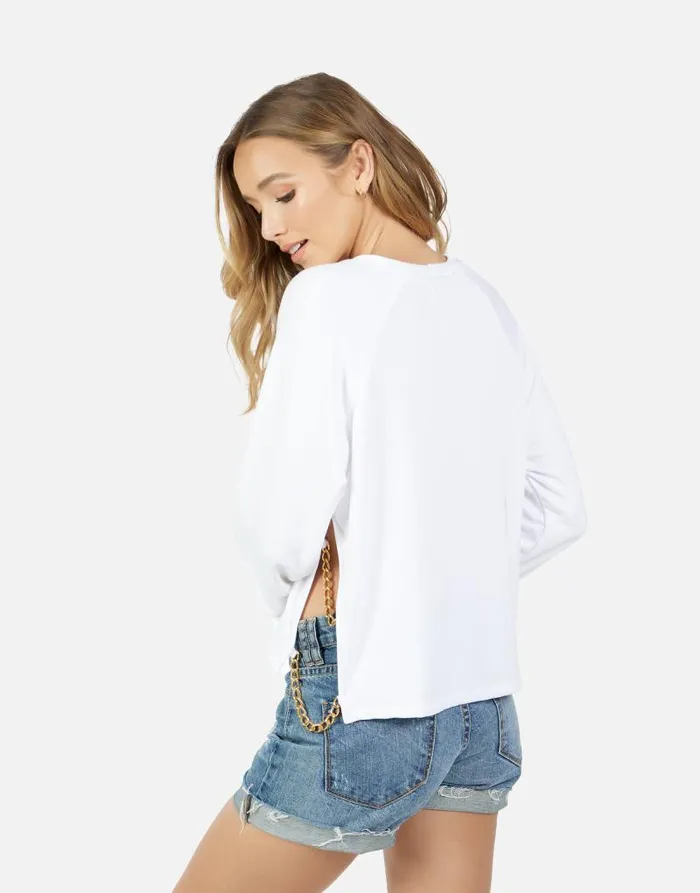 Bethany Foil Chain Peace White Women Lauren Moshi Long Sleeve