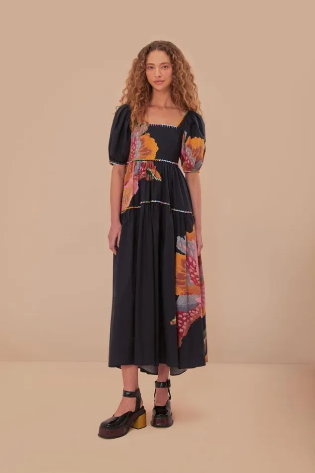 Black Lucy Floral Maxi Dress Women FARM Rio Maxi Dresses