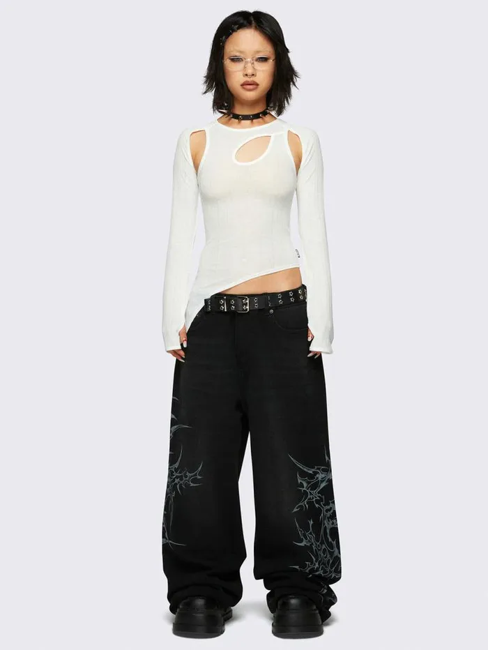 Blaze Graphic Baggy Jeans Women Minga London Bottoms