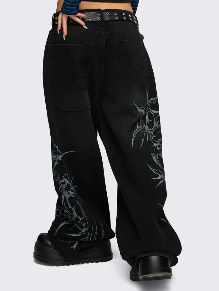 Blaze Graphic Baggy Jeans Women Minga London Bottoms