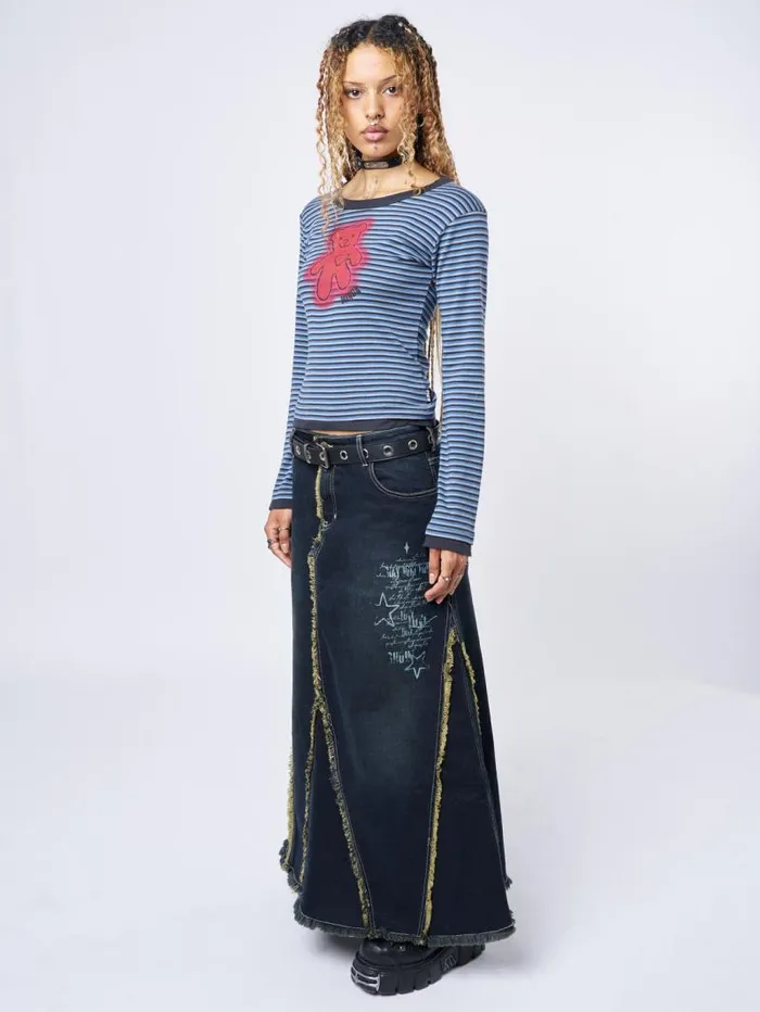 Bloody Teddy Blue Striped Top Women Minga London Tops and TShirts