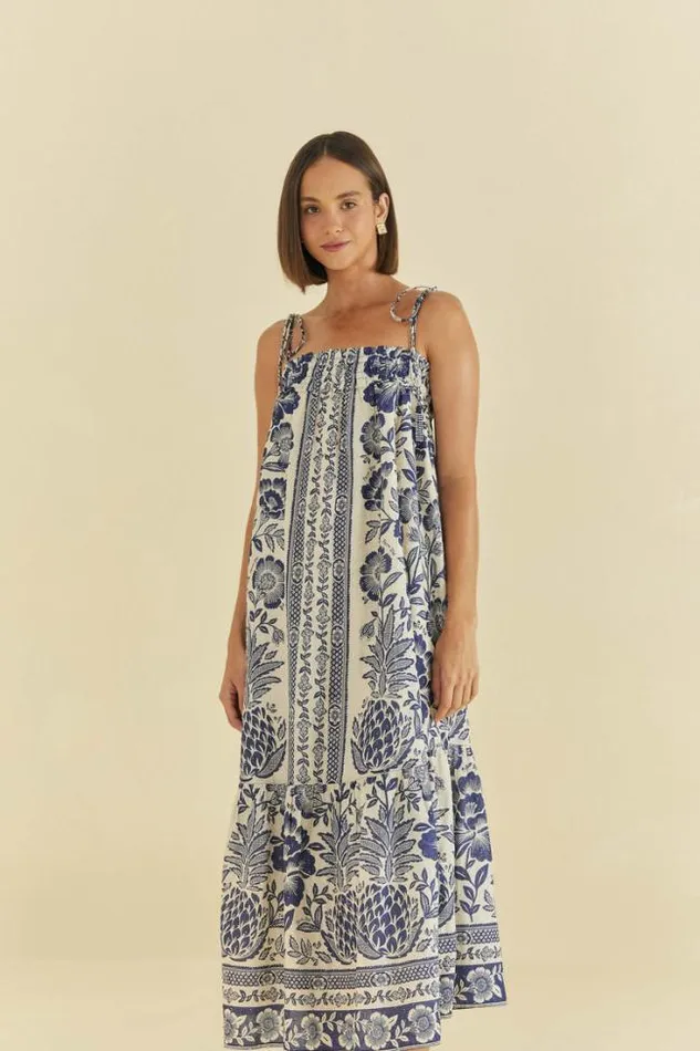 Blue Pineapple Garden Maxi Dress Women FARM Rio Maxi Dresses
