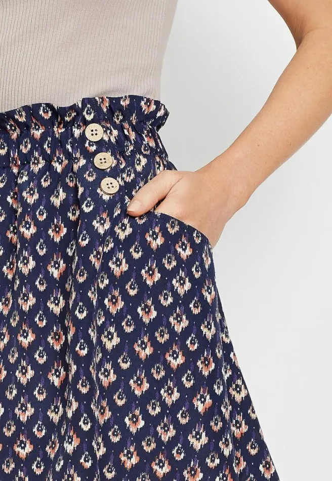 Blue Printed Mini Skirt Women Maurices Bottoms