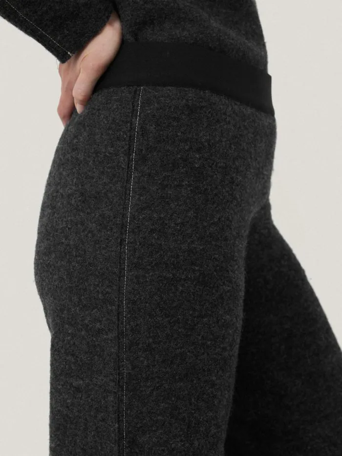 Boiled Wool Blend Trouser Dark Grey Women Jigsaw Pyjamas and Loungewear