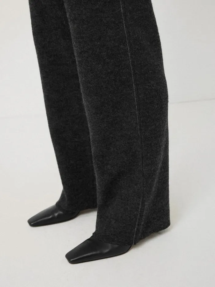 Boiled Wool Blend Trouser Dark Grey Women Jigsaw Pyjamas and Loungewear