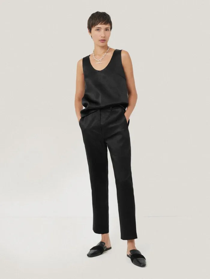 Bonded Satin Trouser Black Women Jigsaw Party
