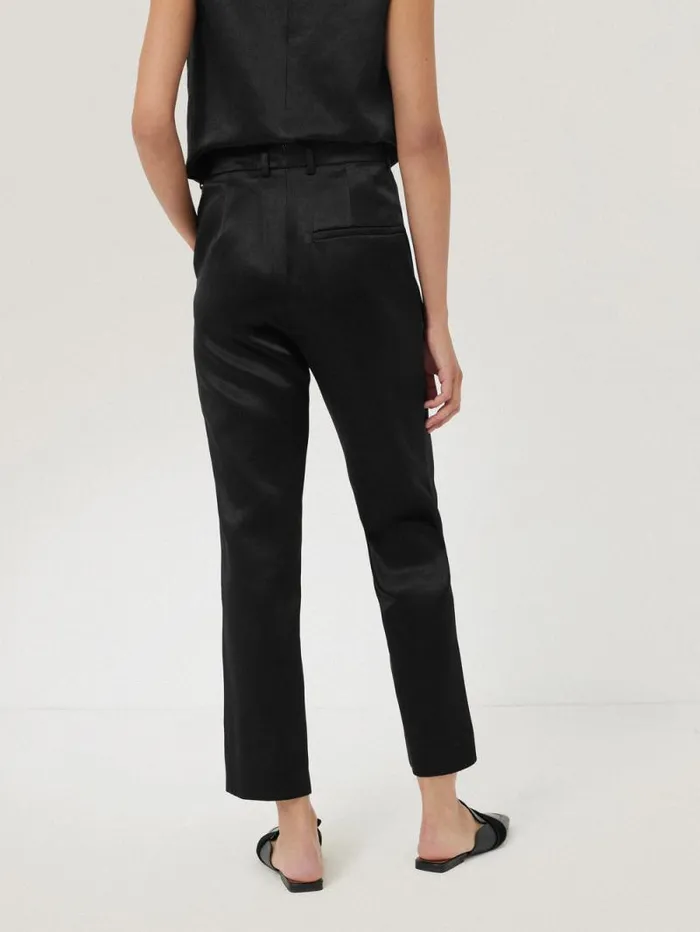 Bonded Satin Trouser Black Women Jigsaw Party