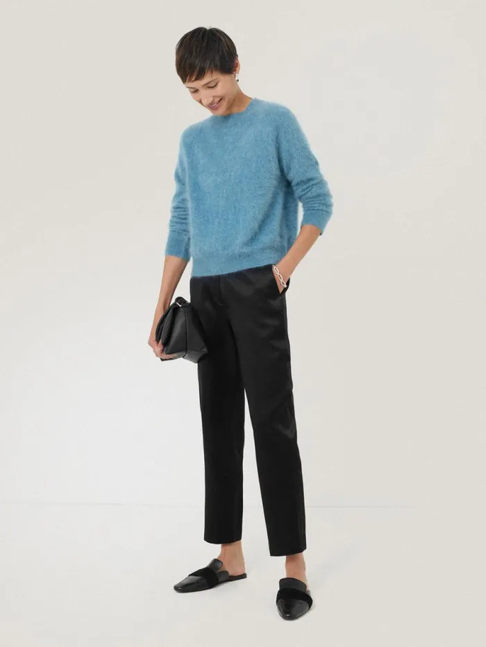 Bonded Satin Trouser Black Women Jigsaw Party