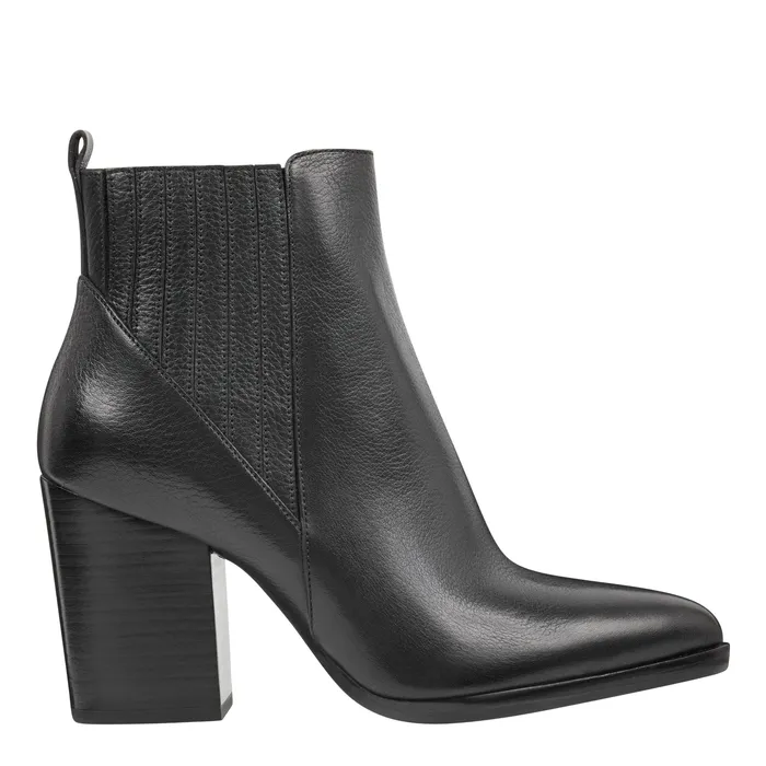 Boots and Booties Women Alva Pointy Toe Bootie Black Leather Marc Fisher