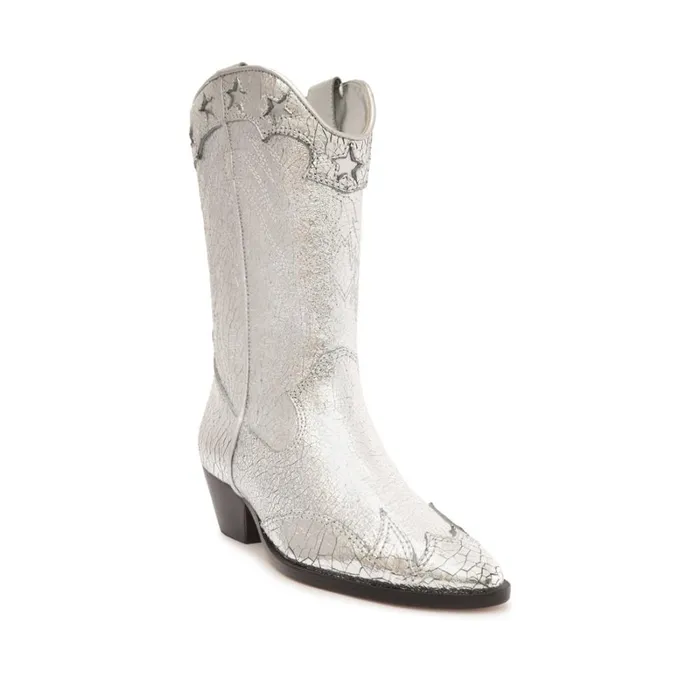 Boots Cicera Metallic Leather Bootie Silver Schutz Shoes Booties Boots Cicera Metallic Leather Bootie Silver Schutz Shoes Booties