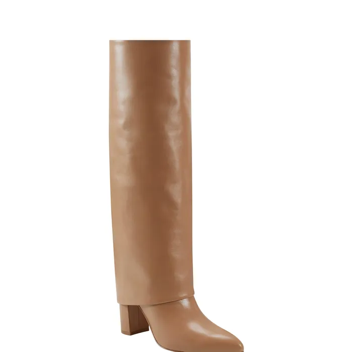Boots Leina Block Heel Pointy Toe Dress Boot Tan 8211 Marc Fisher Women