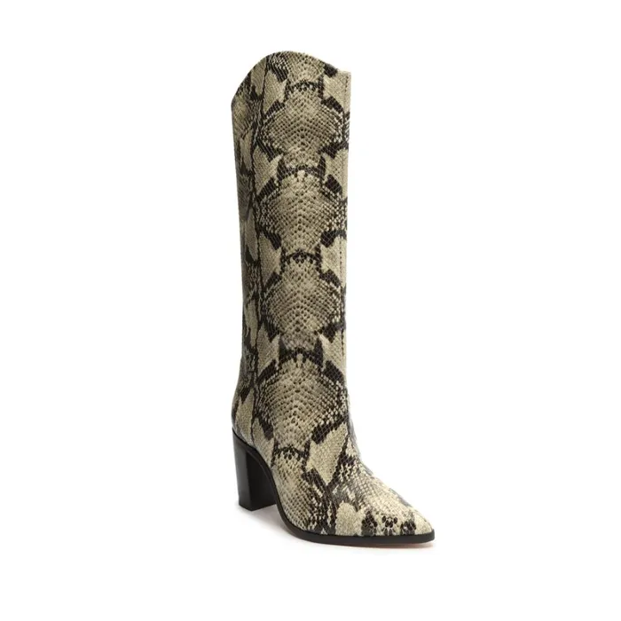 Boots Maryana Block Boot Natural Snake Schutz Shoes Boots Boots Maryana Block Boot Natural Snake Schutz Shoes Boots