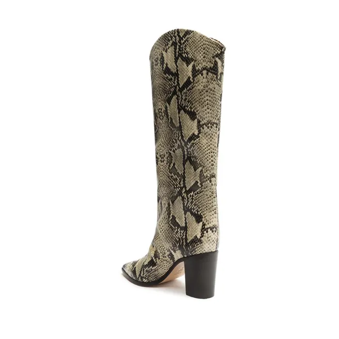 Boots Maryana Block Boot Natural Snake Schutz Shoes Boots Boots Maryana Block Boot Natural Snake Schutz Shoes Boots