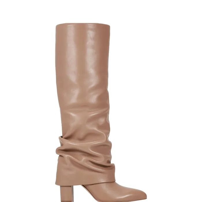 Boots Women Marc Fisher Lalita Foldover Dress Boot Light Natural Leather