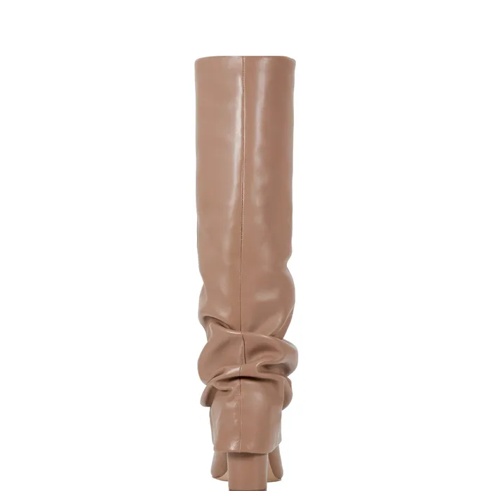 Boots Women Marc Fisher Lalita Foldover Dress Boot Light Natural Leather
