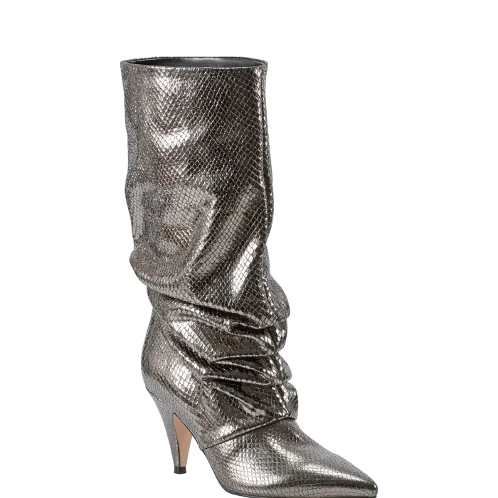 Boots Women Marc Fisher Paityn Scrunch Dress Boot Pewter Leather