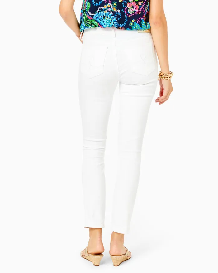 Bottoms Women Lilly Pulitzer 29034 South Ocean HighRise Skinny Pant Resort White