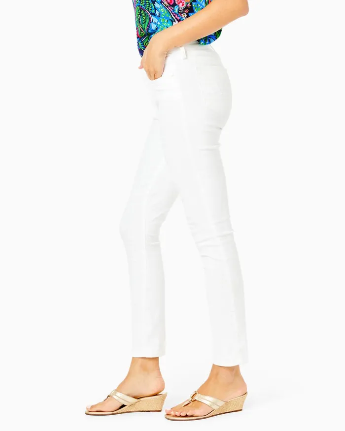 Bottoms Women Lilly Pulitzer 29034 South Ocean HighRise Skinny Pant Resort White Bottoms Women Lilly Pulitzer 29034 South Ocean HighRise Skinny Pant Resort White