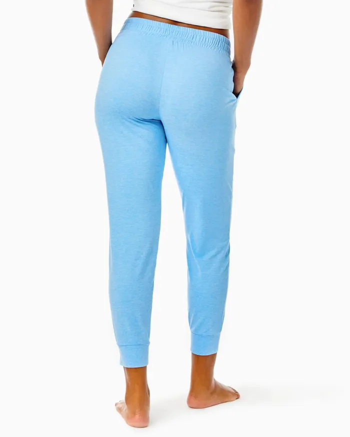 Bottoms Women Lilly Pulitzer UPF 50 27034 Lillabeth Pant Heathered Frenchie Blue