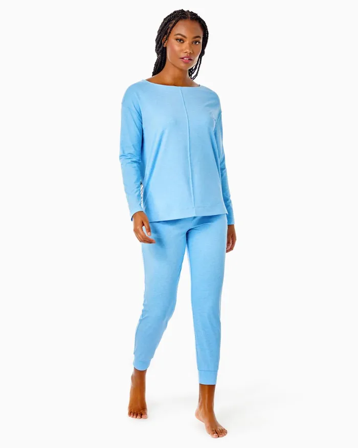 Bottoms Women Lilly Pulitzer UPF 50 27034 Lillabeth Pant Heathered Frenchie Blue Bottoms Women Lilly Pulitzer UPF 50 27034 Lillabeth Pant Heathered Frenchie Blue