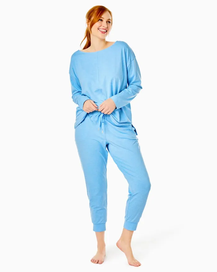 Bottoms Women Lilly Pulitzer UPF 50 27034 Lillabeth Pant Heathered Frenchie Blue Bottoms Women Lilly Pulitzer UPF 50 27034 Lillabeth Pant Heathered Frenchie Blue