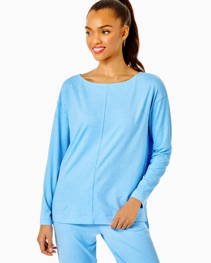 Bottoms Women Lilly Pulitzer UPF 50 27034 Lillabeth Pant Heathered Frenchie Blue Bottoms Women Lilly Pulitzer UPF 50 27034 Lillabeth Pant Heathered Frenchie Blue