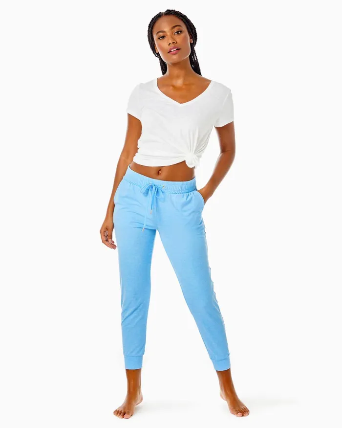 Bottoms Women Lilly Pulitzer UPF 50 27034 Lillabeth Pant Heathered Frenchie Blue Bottoms Women Lilly Pulitzer UPF 50 27034 Lillabeth Pant Heathered Frenchie Blue