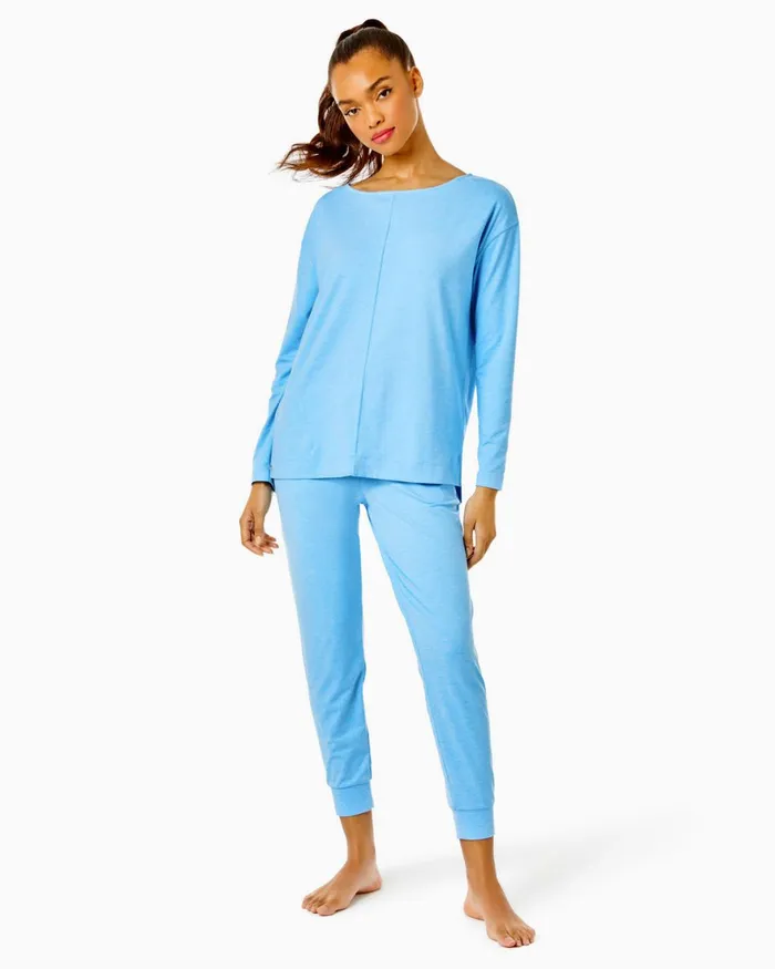 Bottoms Women Lilly Pulitzer UPF 50 27034 Lillabeth Pant Heathered Frenchie Blue Bottoms Women Lilly Pulitzer UPF 50 27034 Lillabeth Pant Heathered Frenchie Blue