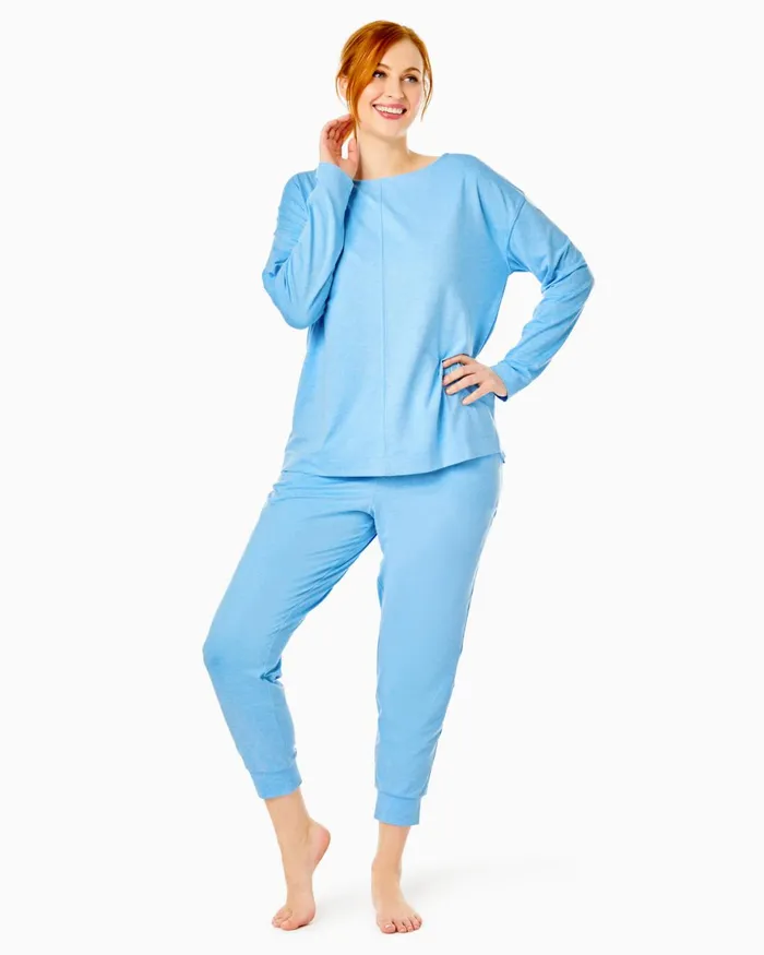 Bottoms Women Lilly Pulitzer UPF 50 27034 Lillabeth Pant Heathered Frenchie Blue Bottoms Women Lilly Pulitzer UPF 50 27034 Lillabeth Pant Heathered Frenchie Blue