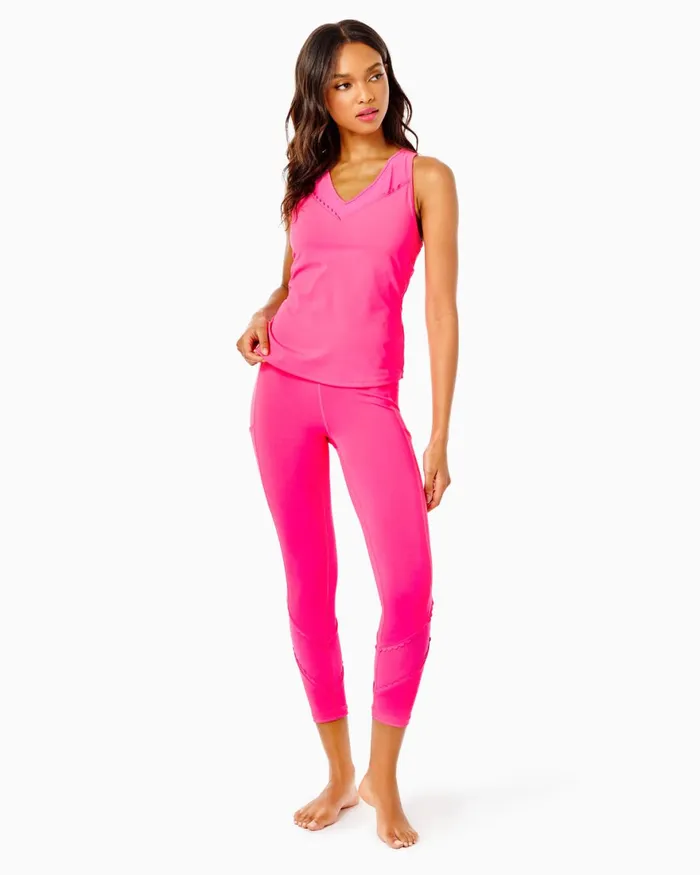Bottoms Women Lilly Pulitzer UPF 50 Luxletic 24034 South Beach High Rise Midi Legging Pink Grenadine Bottoms Women Lilly Pulitzer UPF 50 Luxletic 24034 South Beach High Rise Midi Legging Pink Grenadine