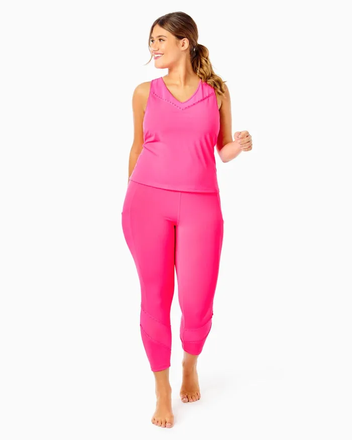 Bottoms Women Lilly Pulitzer UPF 50 Luxletic 24034 South Beach High Rise Midi Legging Pink Grenadine Bottoms Women Lilly Pulitzer UPF 50 Luxletic 24034 South Beach High Rise Midi Legging Pink Grenadine