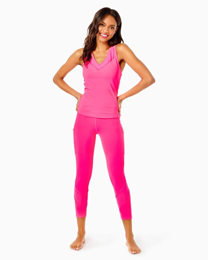 Bottoms Women Lilly Pulitzer UPF 50 Luxletic 24034 South Beach High Rise Midi Legging Pink Grenadine Bottoms Women Lilly Pulitzer UPF 50 Luxletic 24034 South Beach High Rise Midi Legging Pink Grenadine