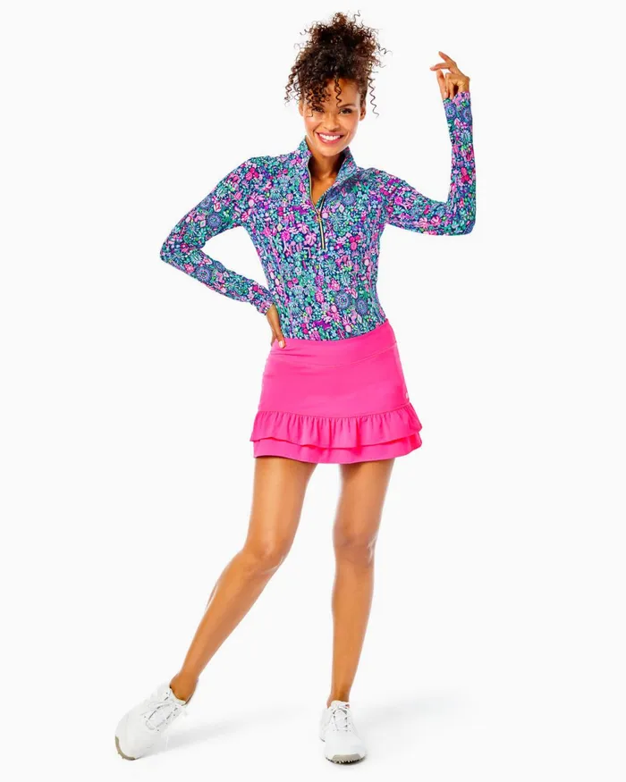 Bottoms Women Lilly Pulitzer UPF 50 Luxletic Fern Ruffle Skort Pink Grenadine Bottoms Women Lilly Pulitzer UPF 50 Luxletic Fern Ruffle Skort Pink Grenadine