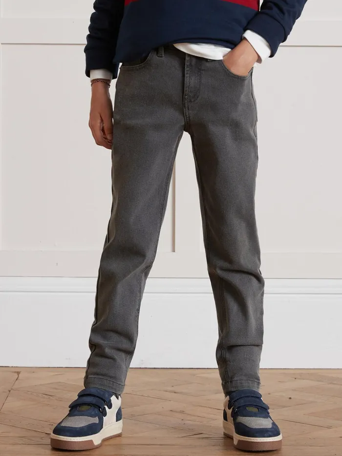 Boys Clothing Cyrillus Relaxed Denim Trousers Denim Gris Fonce
