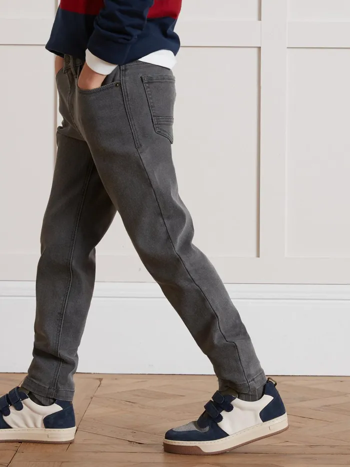 Boys Clothing Cyrillus Relaxed Denim Trousers Denim Gris Fonce