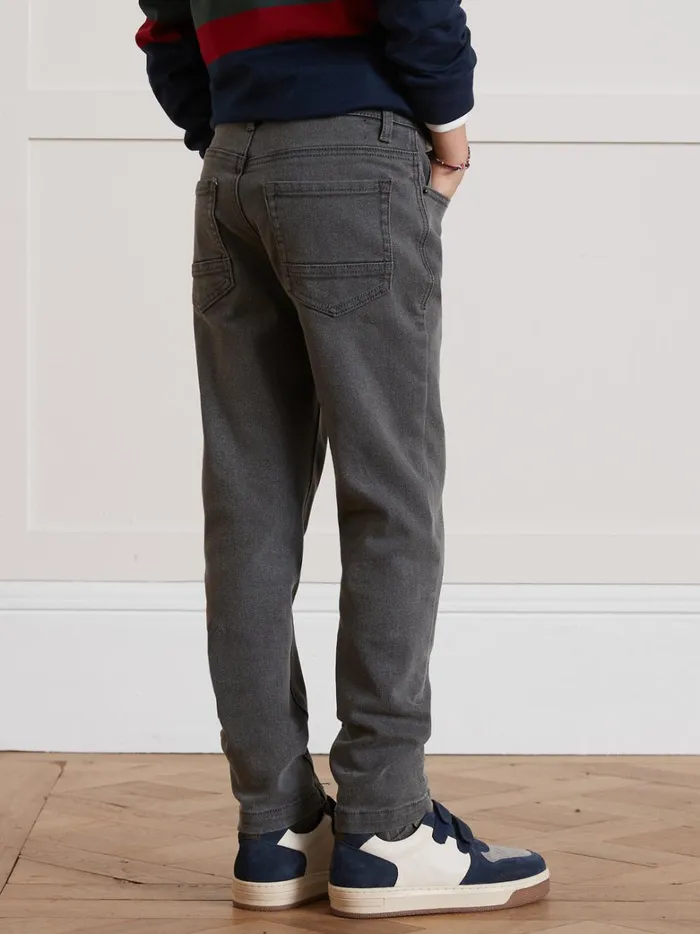 Boys Clothing Cyrillus Relaxed Denim Trousers Denim Gris Fonce