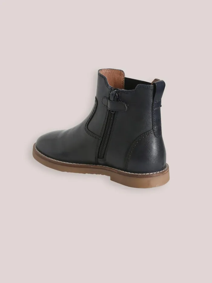 Boys Shoes Cyrillus Leather Chelsea Boots Marine