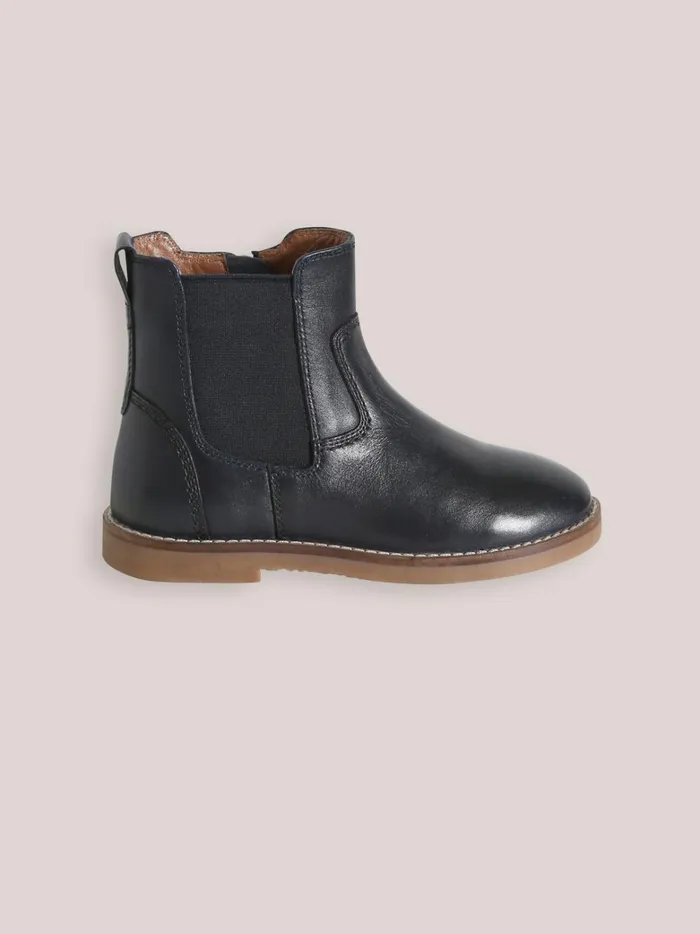 Boys Shoes Cyrillus Leather Chelsea Boots Marine