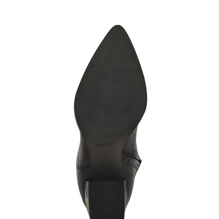 Bromwel Block Heel Boots Black Leather Women Nine West Boots and Booties Bromwel Block Heel Boots Black Leather Women Nine West Boots and Booties