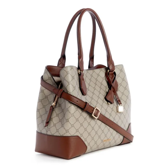 Brooklyn Jet Set Carryall Beige Logomahogany Women Nine West Satchels and Shoulder Bags Brooklyn Jet Set Carryall Beige Logomahogany Women Nine West Satchels and Shoulder Bags