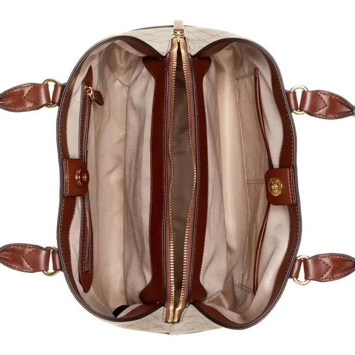 Brooklyn Jet Set Carryall Beige Logomahogany Women Nine West Satchels and Shoulder Bags Brooklyn Jet Set Carryall Beige Logomahogany Women Nine West Satchels and Shoulder Bags