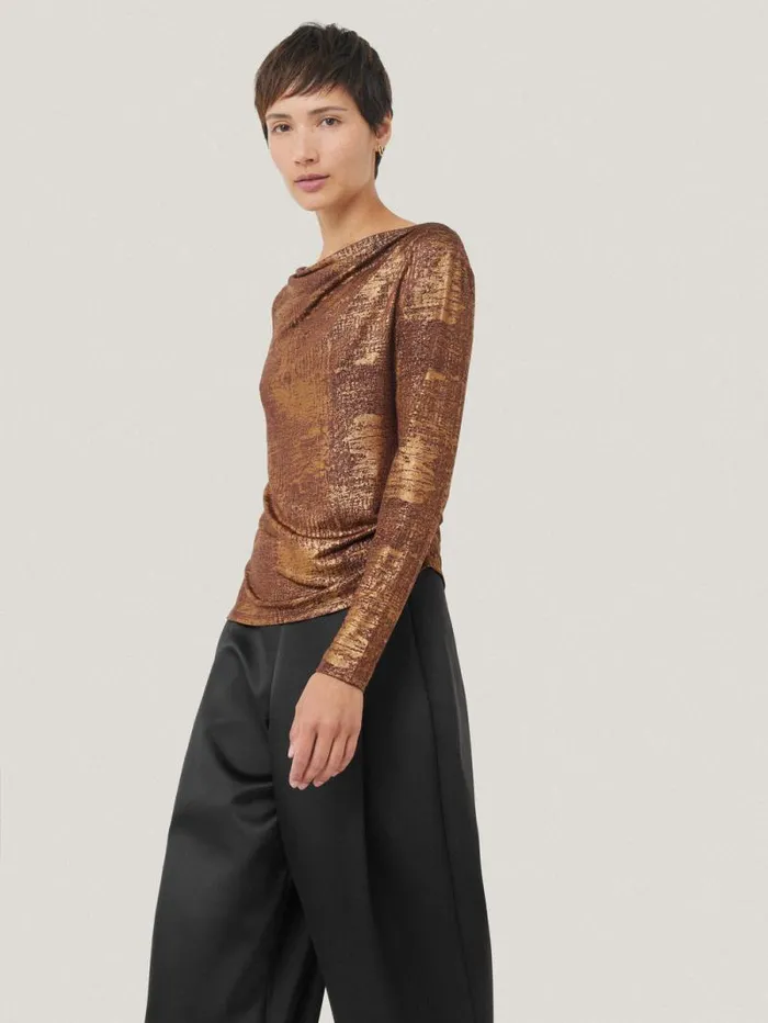 Brushed Bronze Cowl Top Bronze Women Jigsaw Party