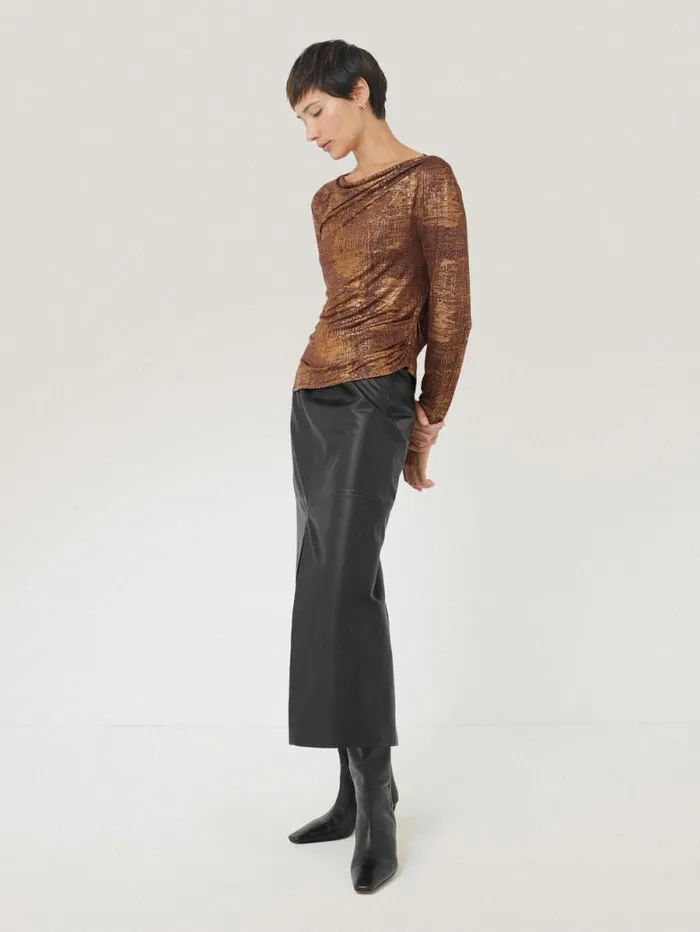 Brushed Bronze Cowl Top Bronze Women Jigsaw Party