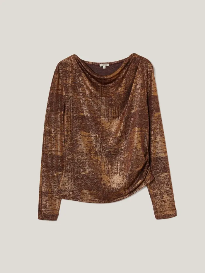 Brushed Bronze Cowl Top Bronze Women Jigsaw Party